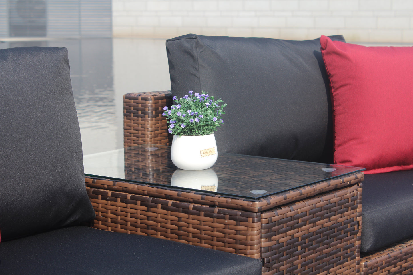 Denzel Bennett 5 Piece Garden Modular Conversation Sofa Set
