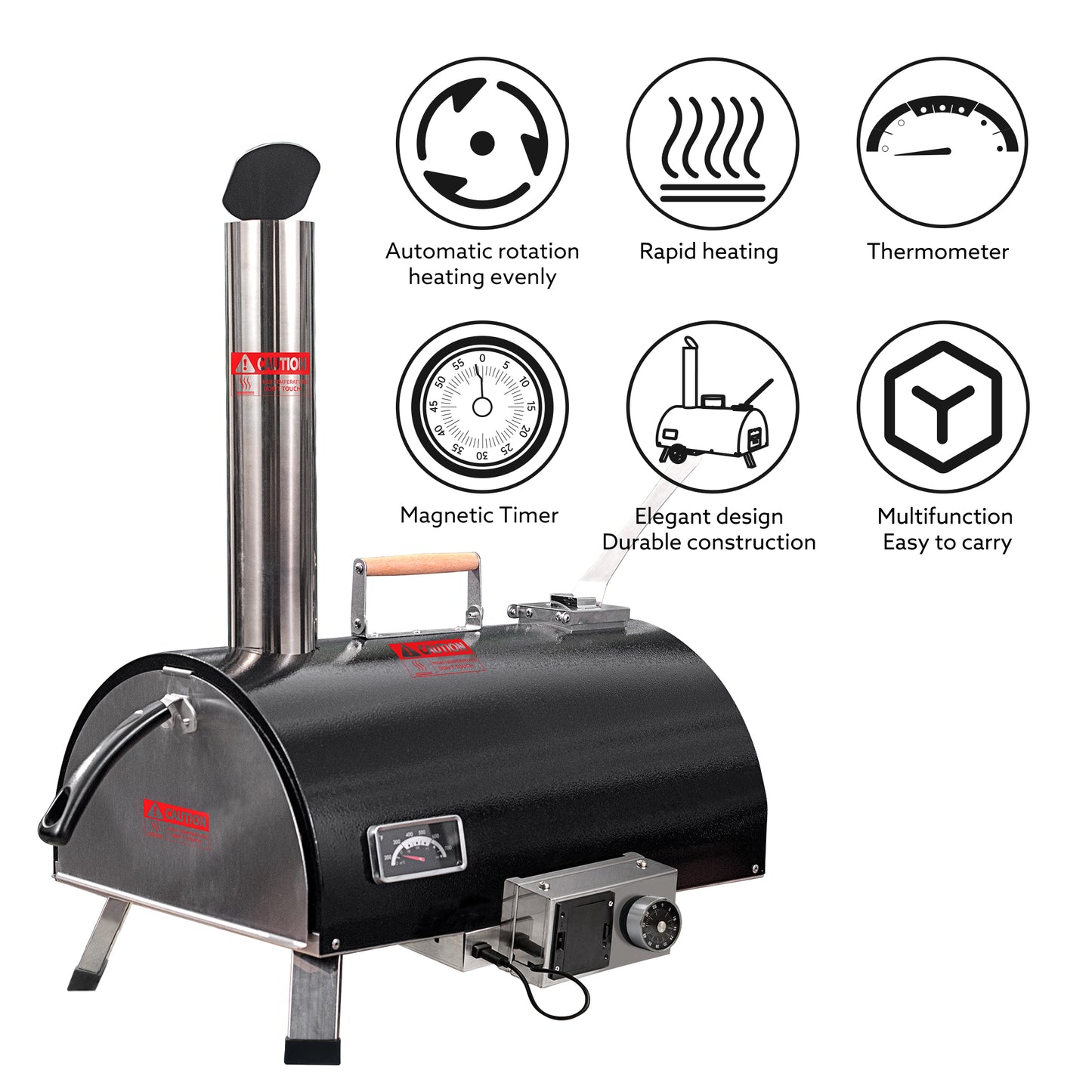 Atkinson Holmes Automatic Rotatable and Portable Wood Fired Pizza Oven