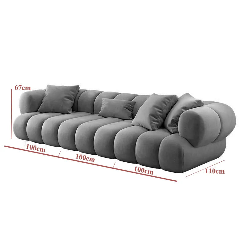 Giovanni Galli Contemporary Velvet Modular Sofa - Nordic Tech Fabric