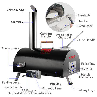 Atkinson Holmes Automatic Rotatable and Portable Wood Fired Pizza Oven