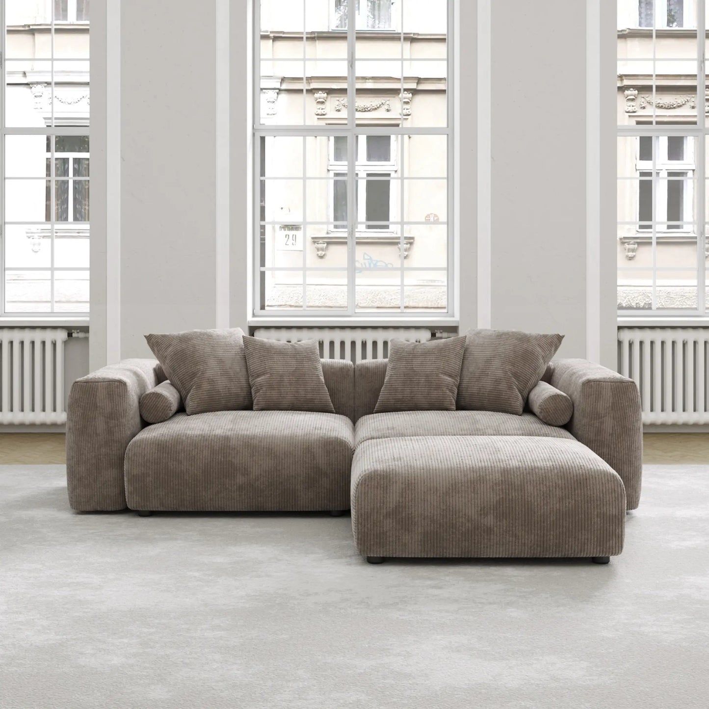 Giovanni Galli Contemporary Sectional Couch with Removable Covers