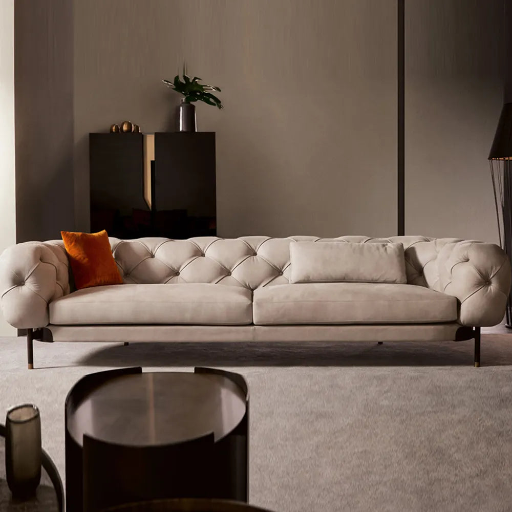 Château Cloud Tufted Leather Sofa