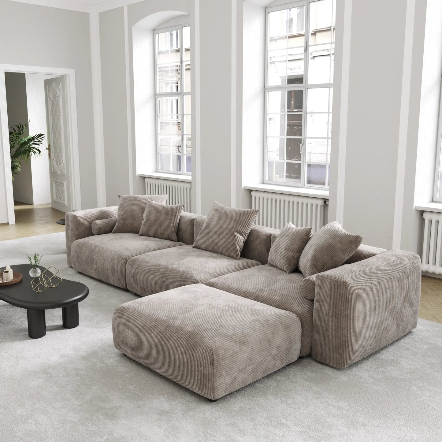 Giovanni Galli Contemporary Sectional Couch with Removable Covers